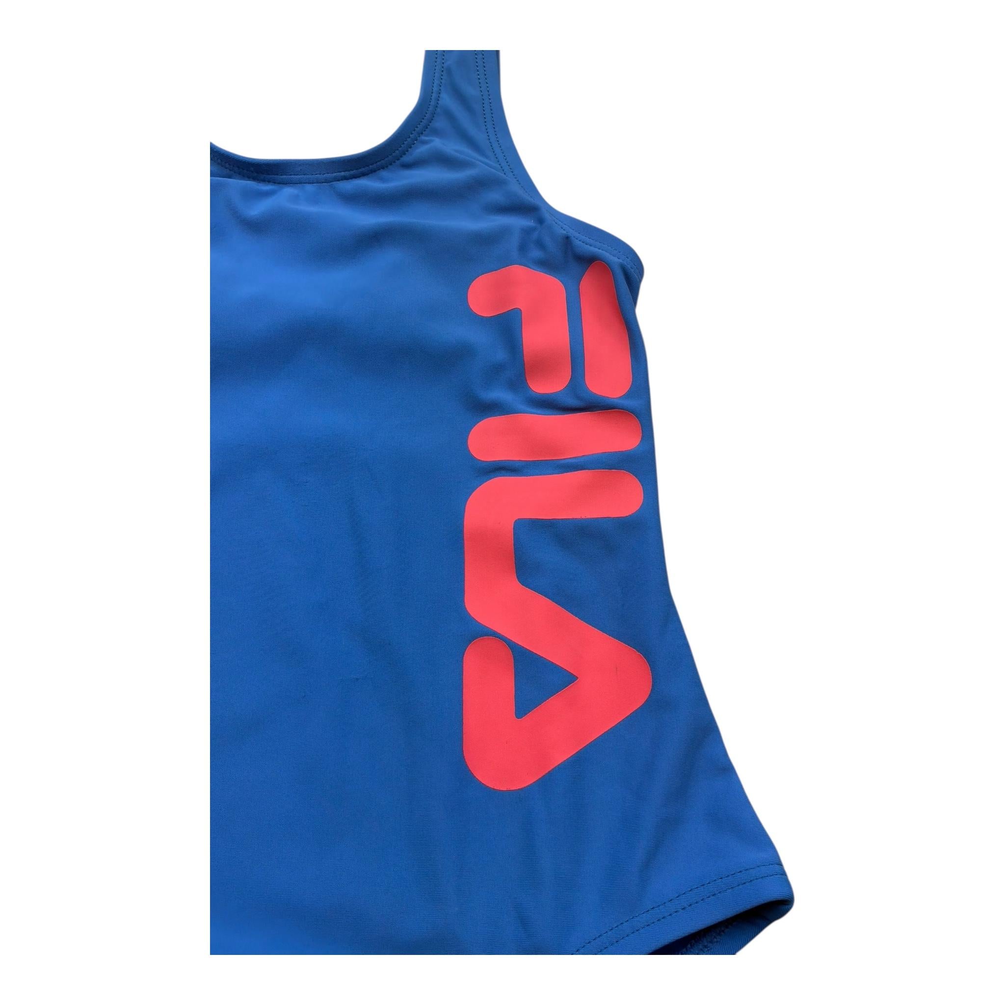 Fila Costume Intero Tinta Unita con Logo per Bambina FAK0423 COBALTO FILA 