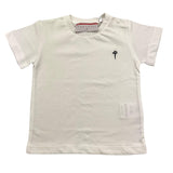 Cesare Paciotti Crew Neck T-Shirt Solid Color with Contrast Print White for Newborns