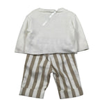 Marlu' Completo 4 Pezzi Cardigan-Camicia-Papillin-Pantalone per Neonato EF6661 PANNA MARLU' 