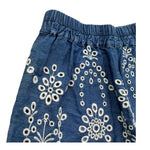 Saint Barth Gonna In Denim Tinta Unita con Pizzo Sangallo per Bambina AMANI BLU SAINT BARTH 