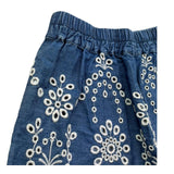 Saint Barth Gonna In Denim Tinta Unita con Pizzo Sangallo per Bambina AMANI BLU SAINT BARTH 