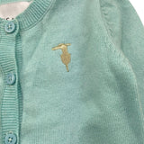 TRUSSARDI cardigan tinta unita con logo Verde acqua per Neonato TIA25010CD VERDE ACQUA TRUSSARDI 