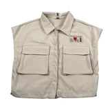 Manila Grace Camicia Mezza Manica Tinta Unita per Bambina 121SMJS25 BEIGE MANILA GRACE 