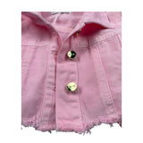 M+E' Giubbino In Denim tinta unita Rosa per Bambina UE1695 ROSA M+E' 
