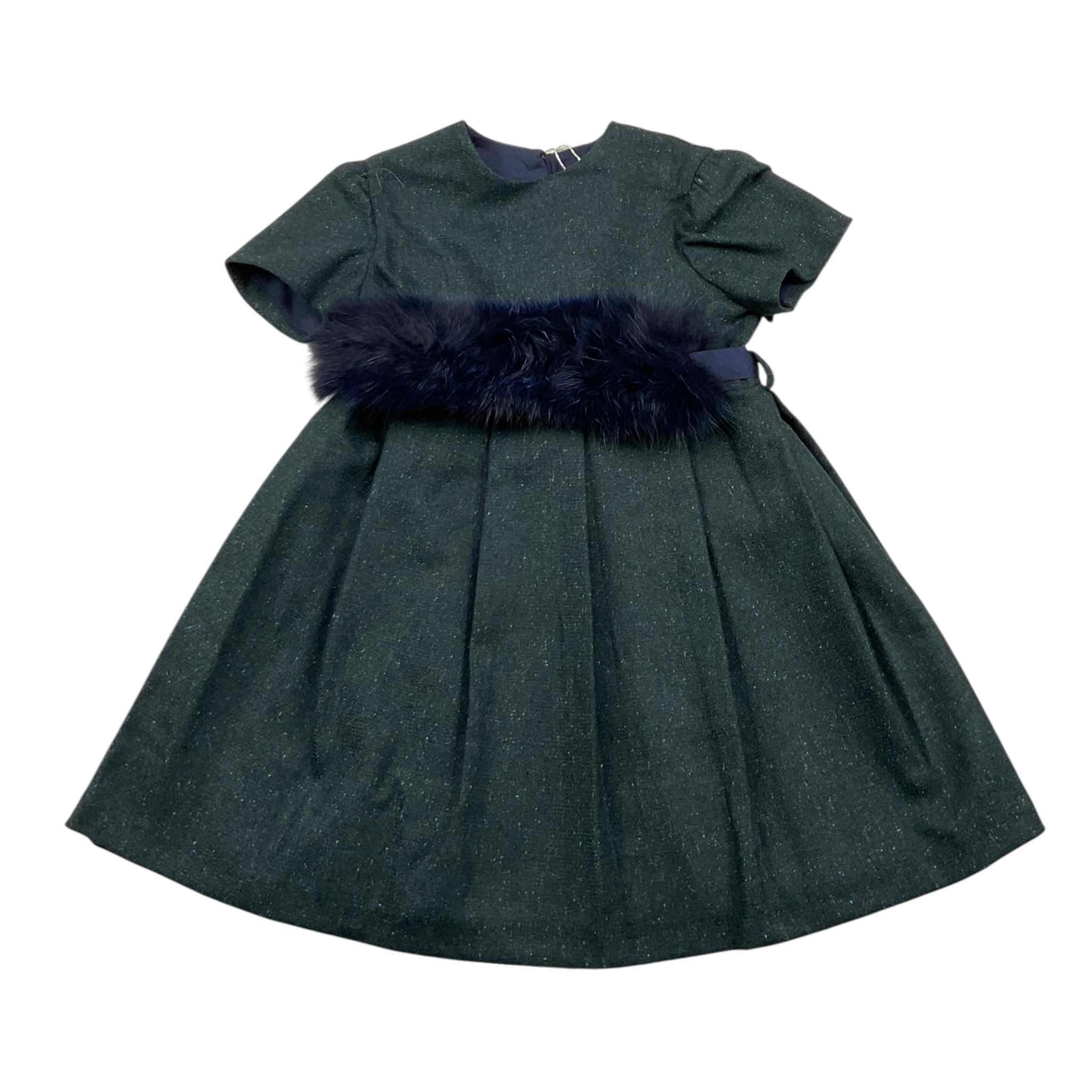 BARCELLINO abito mezza manica tinta unita con cinturino Verde per Neonata 115310 VERDE BARCELLINO 