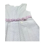 Le Bebe Abito Giromanica Tinta Unita con Ricami per Neonata LBG0667 BIANCO LE BEBE 
