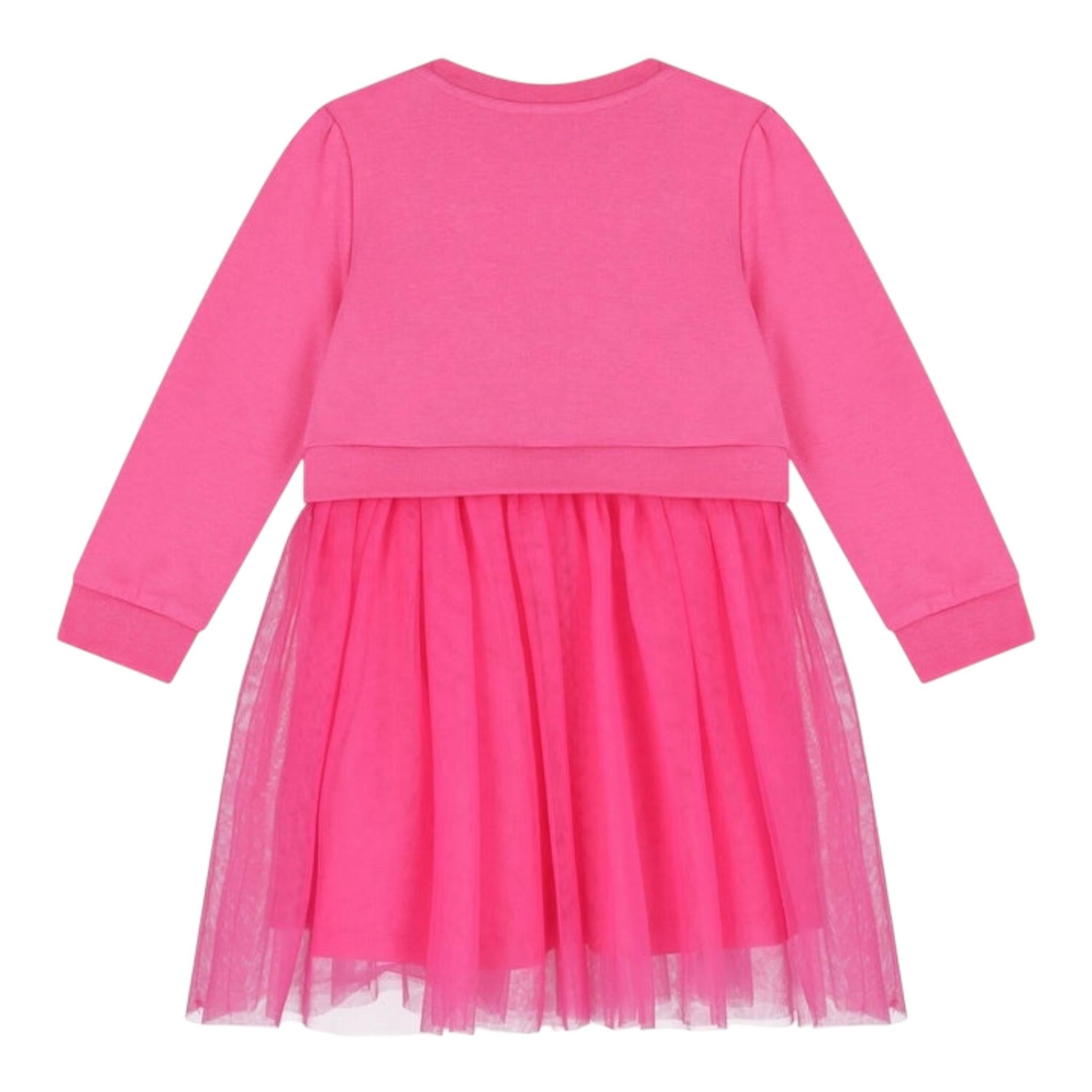 GUESS abito tinta unita girocollo con tulle Fuxia per Neonata K4YK09KB8R0XN FUXIA GUESS 