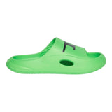 Diesel Solid Color Rubber Slipper With Fluorescent Green Logo For Kids