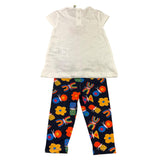 Losan 2 Piece Set T-Shirt-Leggings Two-Tone White/Blue for Baby Girl