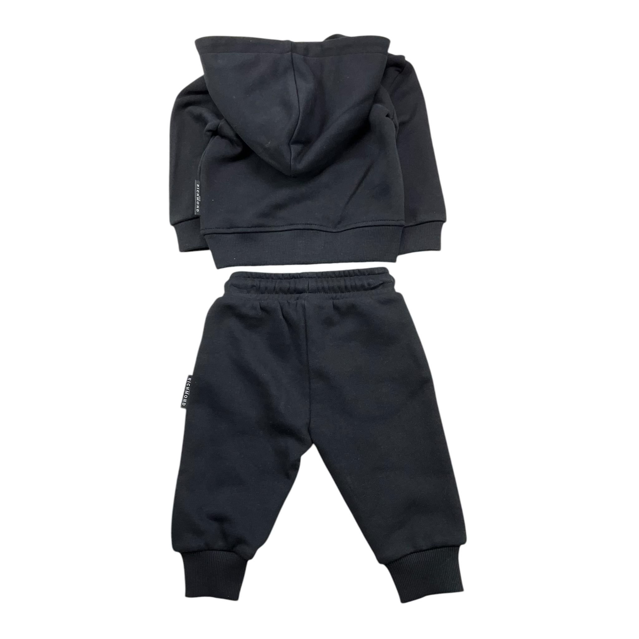 JOHN RICHMOND completo 2pz tinta unita felpa-pantalone Nero per Neonato RIA25007CF NERO JOHN RICHMOND 