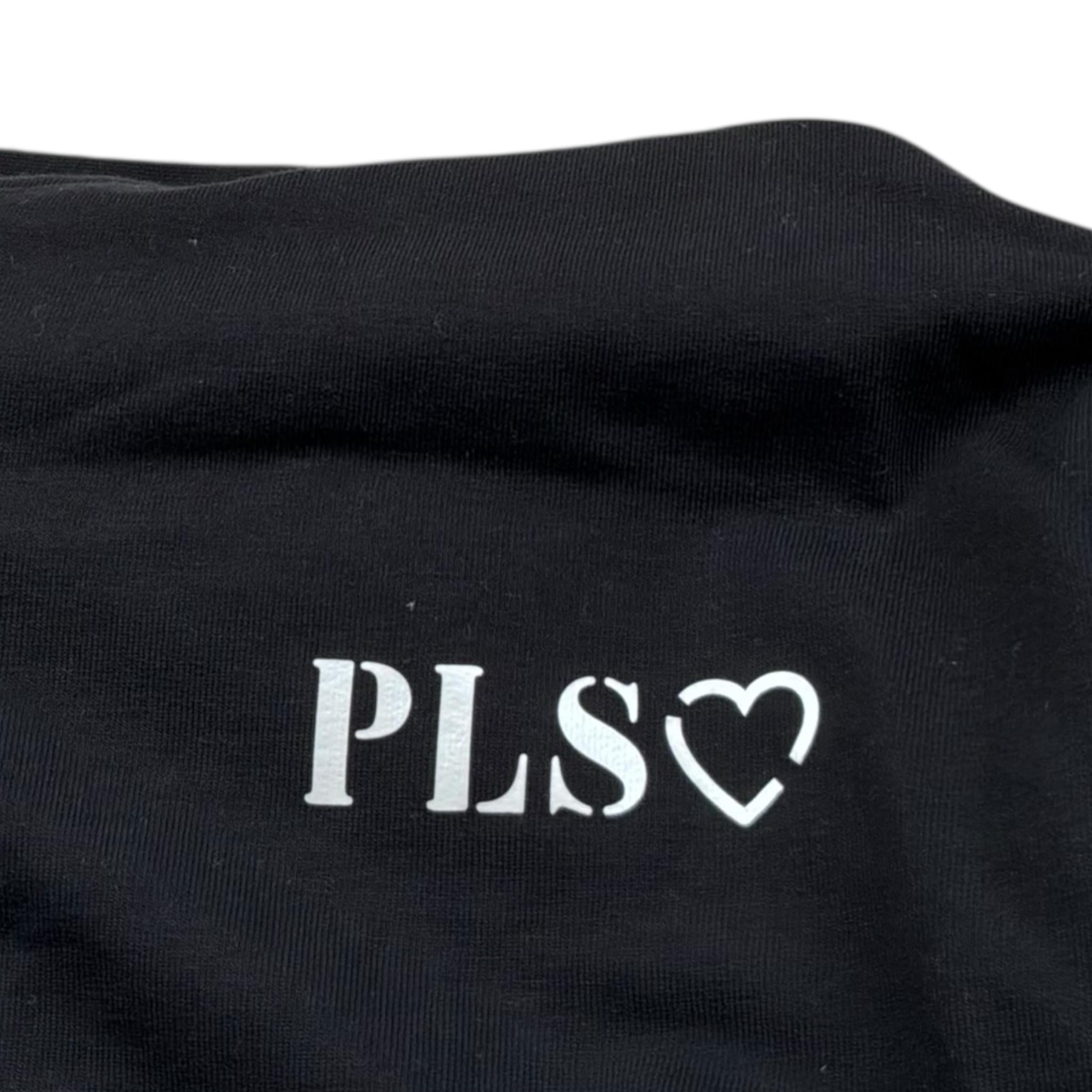 Please Felpa Tinta Unita con Zip E Cappuccio per Bambina LK20042G72 NERO PLEASE 