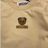 MOSCHINO shirt girocollo tinta unita con logo Beige per Neonata M9O00R BEIGE MOSCHINO 