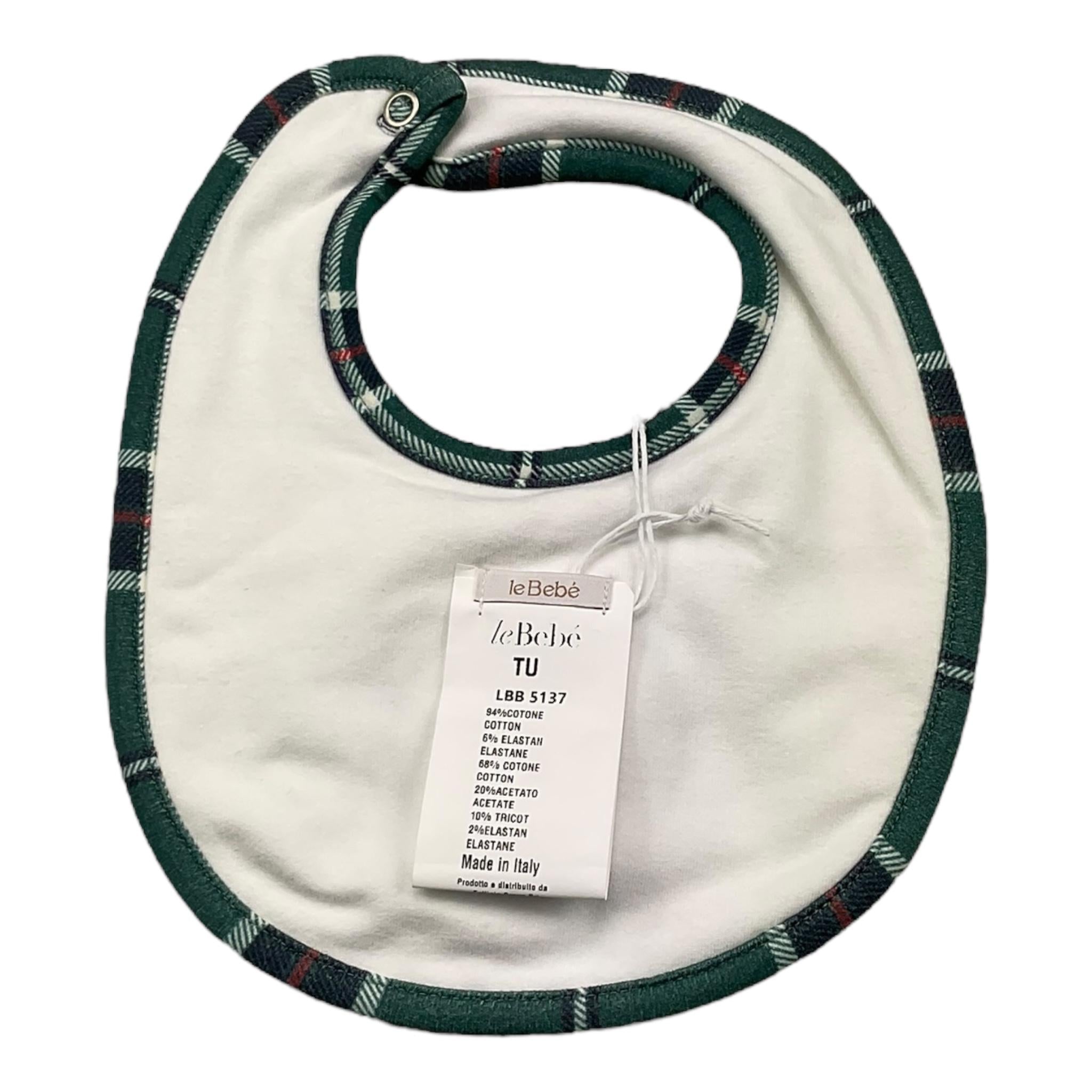 LE BEBE' bavetta tinta unita con orso Bianco per Neonato LBB5137 BIANCO LE BEBE' 