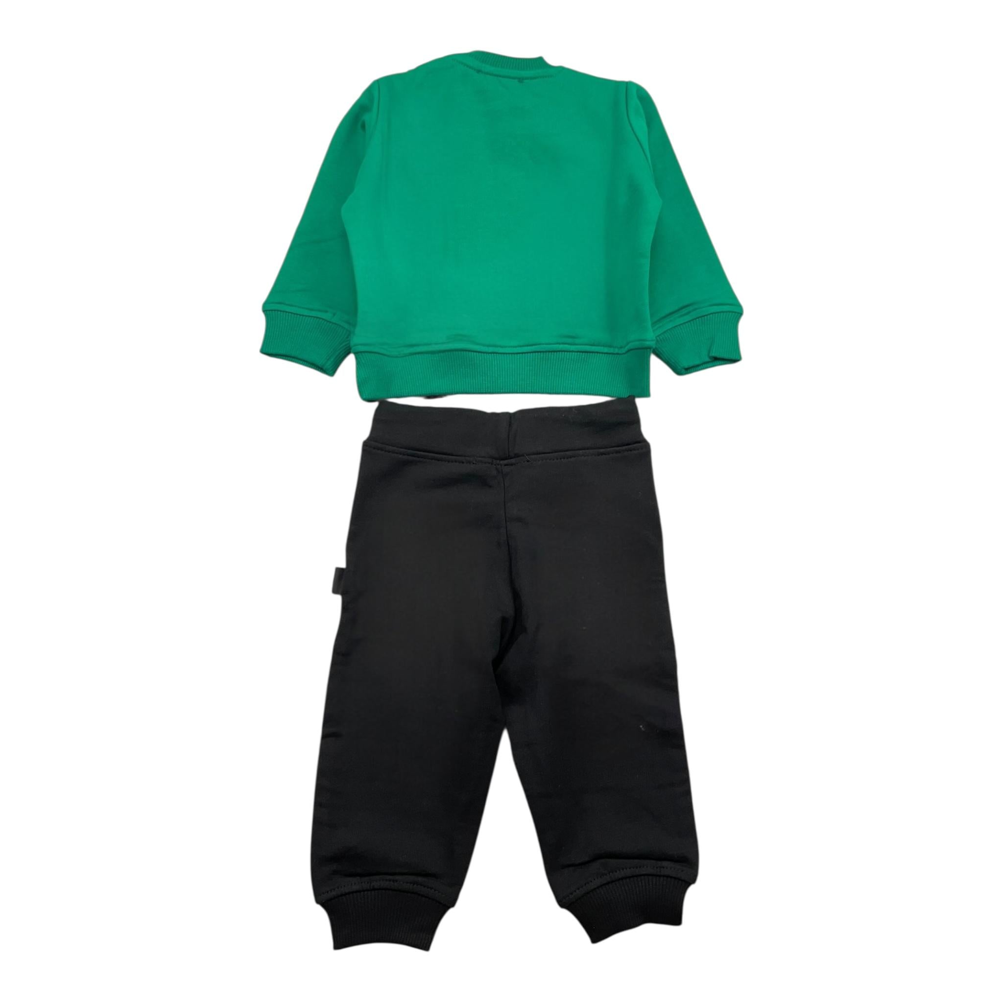 ZU+ELEMENTS completo 2pz felpa-pantalone bicolore Nero/verde per Neonato ZU292 NERO/VERDE ZU+ELEMENTS 