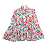 Kaos Abito Tinta Unita con Fantasia Fiori per Bambina KS125 BIANCO KAOS 