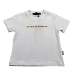 Dsquared2 T-Shirt Girocollo Tinta Unita con Logo per Neonato 1296M00007 BIANCO DSQUARED2 