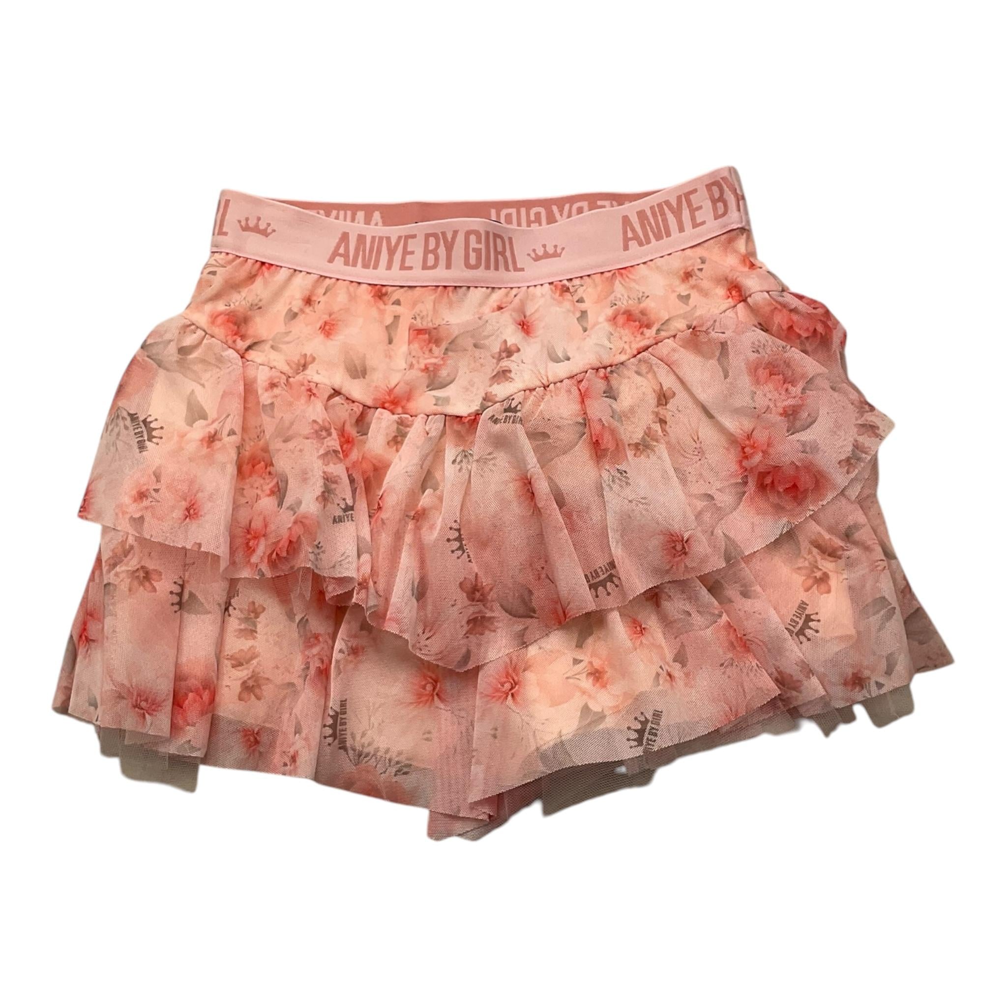 Aniye By Girl Gonna In Tulle Tinta Unita Fantasia Floreale Rosa Per Bambina 033389 ROSA ANIYE BY GIRL 