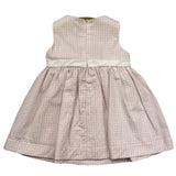 Lalalu' Pink Checkered Pattern Armhole Dress For Baby Girl