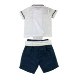 La Stupenderia Completo 2 Pezzi Camicia-Bermuda Bicolore per Neonato CCCT71 BIANCO/BLU LA STUPENDERIA 