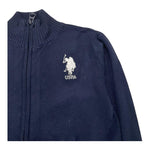 U.S. POLO ASSN felpa con zip tinta unita in maglia Blu per Bambino US40575 BLU U.S. POLO ASSN 