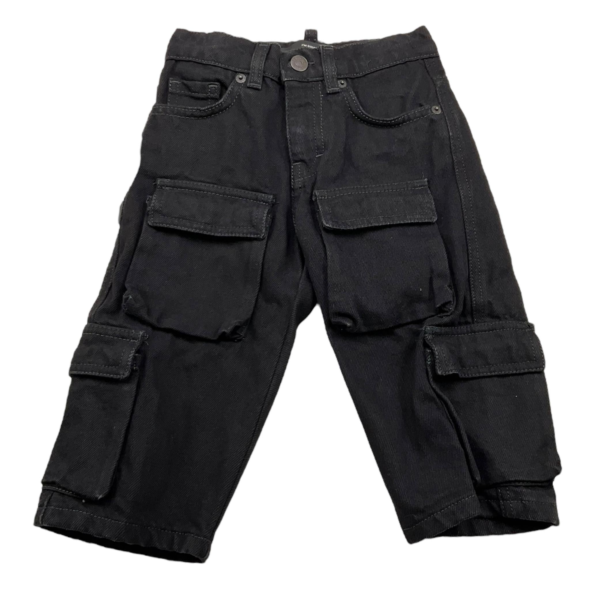 I'M BRIAN pantalone tinta unita con tasconi Nero per Neonato L2024N NERO I'M BRIAN 