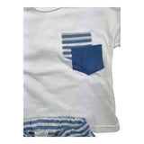 Barcellino Complete T-Shirt-Trousers Two-Tone White/Blue For Newborn