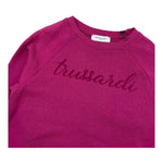 TRUSSARDI abito felpa girocollo tinta unita con logo Fuxia per Bambina TGA25012VE FUXIA TRUSSARDI 