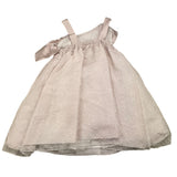 La Stupenderia One Shoulder Dress Solid Color With Pink Appliques For Girls