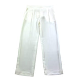 Illiana Plain Trousers With American Pockets And Elastic Waist Cream For Baby Girl