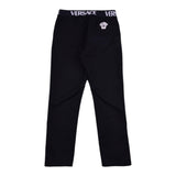 Versace Solid Color Pants With Elastic Waistband With Logo Black For Boys