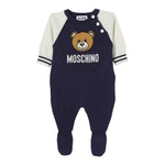 MOSCHINO tutina manica lunga tinta unita con maniche in contrasto Blu per Neonato MUT03Y BLU MOSCHINO 