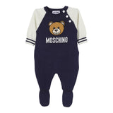 MOSCHINO tutina manica lunga tinta unita con maniche in contrasto Blu per Neonato MUT03Y BLU MOSCHINO 