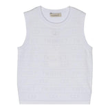 Twinset Plain Vest With White Embossed Print For Girls