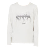 LIU JO shirt girocollo tinta unita con stampa Bianco per Bambina GF4156 BIANCO LIU JO 