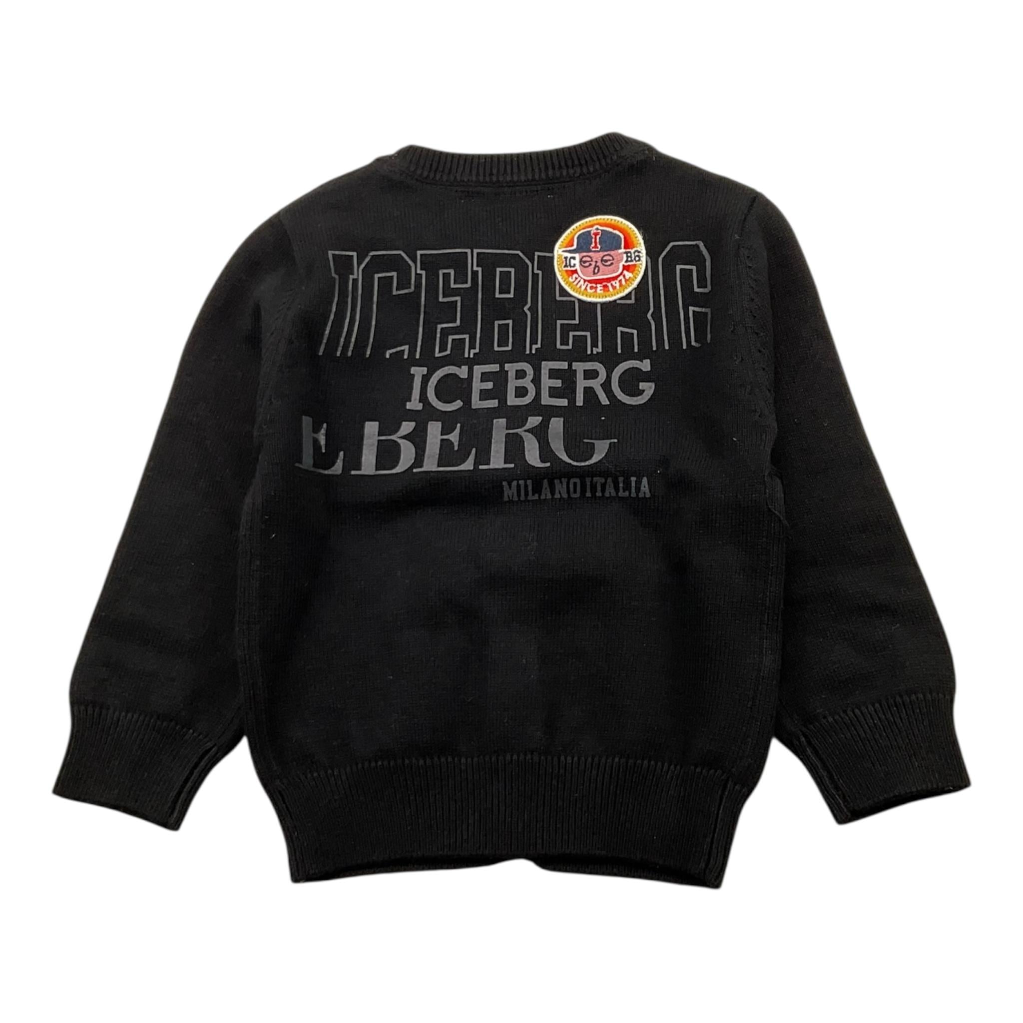 ICEBERG cardigan scollo a v tinta unita cn applicazioni Nero per Neonato MGICE5313BXN NERO ICEBERG 