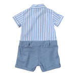 Fay Pagliaccetto Tinta Unita con Fantasia A Righe per Neonato FSA500 AZZURRO FAY 