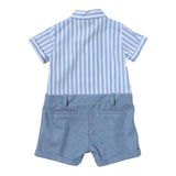 Fay Pagliaccetto Tinta Unita con Fantasia A Righe per Neonato FSA500 AZZURRO FAY 