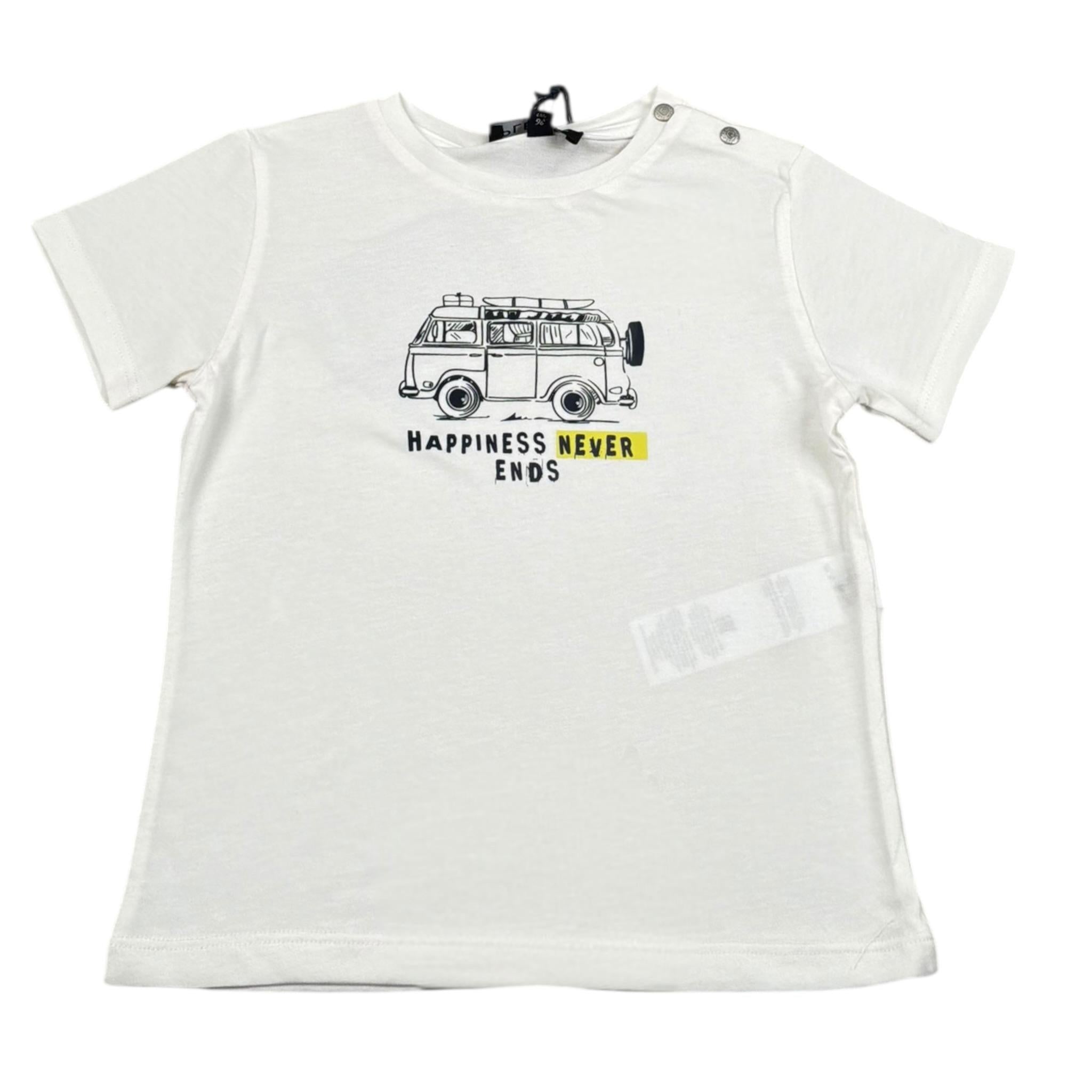 Please T-Shirt Girocollo Tinta Unita con Stampa per Bambino MBA2030B71J BIANCO PLEASE 