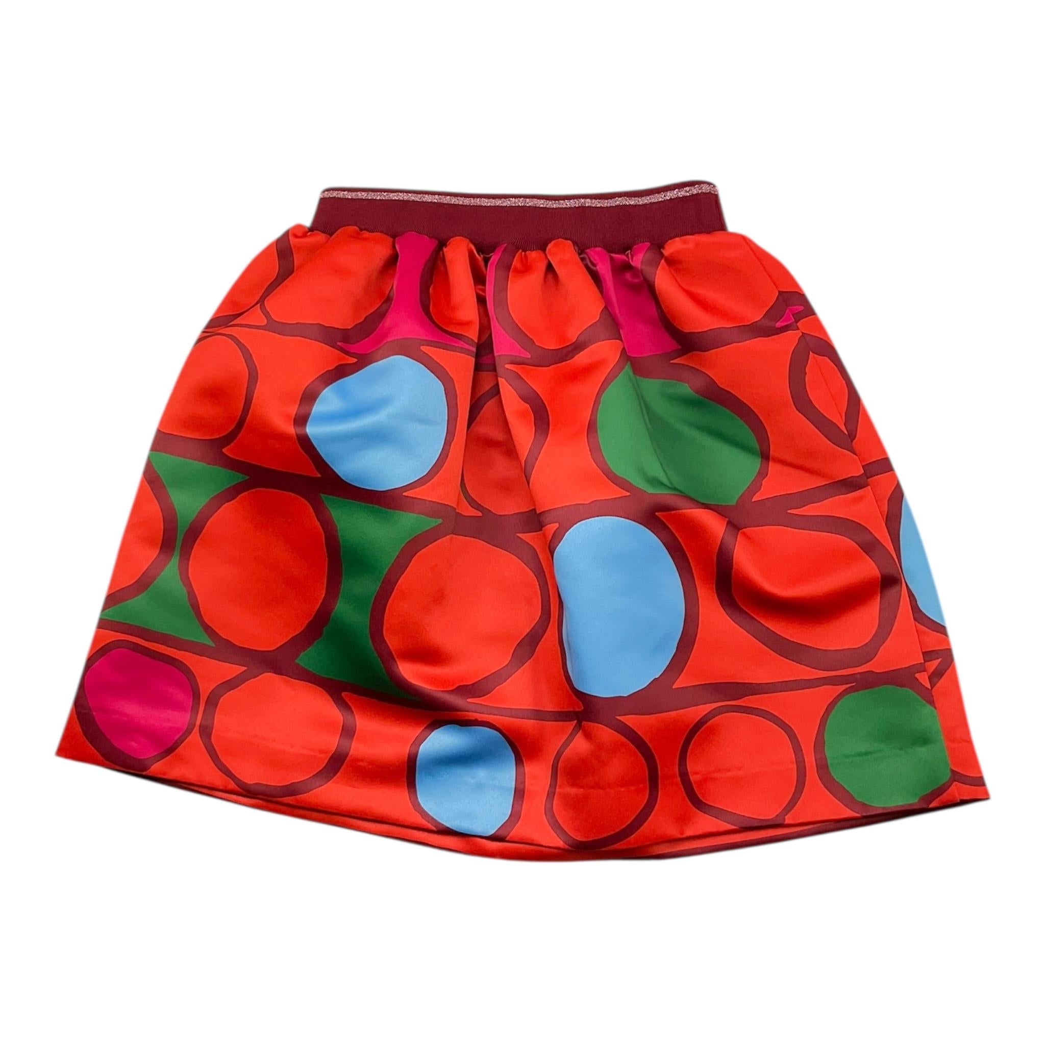 MIMISOL gonna tinta unita con fantasia Rosso per Bambina MFGO147 ROSSO MIMISOL 