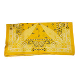 Off-White Solid Color Scarf With Yellow Pattern For Girls