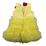 Miss Grant Abito Giromanica tinta unita con Tulle Giallo per Neonata MG1349NXX GIALLO MISS GRANT 