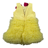 Miss Grant Abito Giromanica tinta unita con Tulle Giallo per Neonata MG1349NXX GIALLO MISS GRANT 