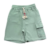 Saint Barth Bermuda Tinta Unita con Elastico In Vita per Bambino 00861L VERDE ACQUA SAINT BARTH 