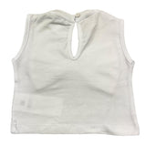 M+E' Solid Color Crew Neck Tank Top with White Bow for Baby Girls