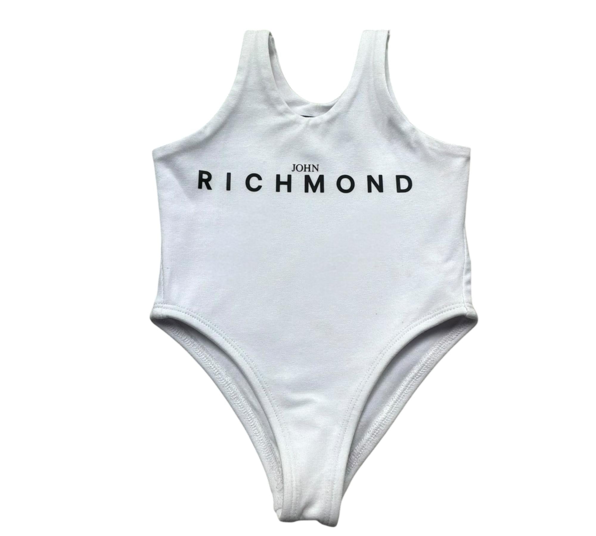 John Richmond Costume Intero Tinta Unita con Logo per Neonata RIP26039CO BIANCO JOHN RICHMOND 