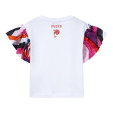 Emilio Pucci Plain T-Shirt With Contrast Sleeves White For Girls