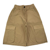 Aspesi Bermuda Cargo Model Solid Color With Elastic Waist Beige For Boys