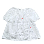Simonetta Abito Tinta Unita con Stampa per Bambina SW1B53 BIANCO SIMONETTA 