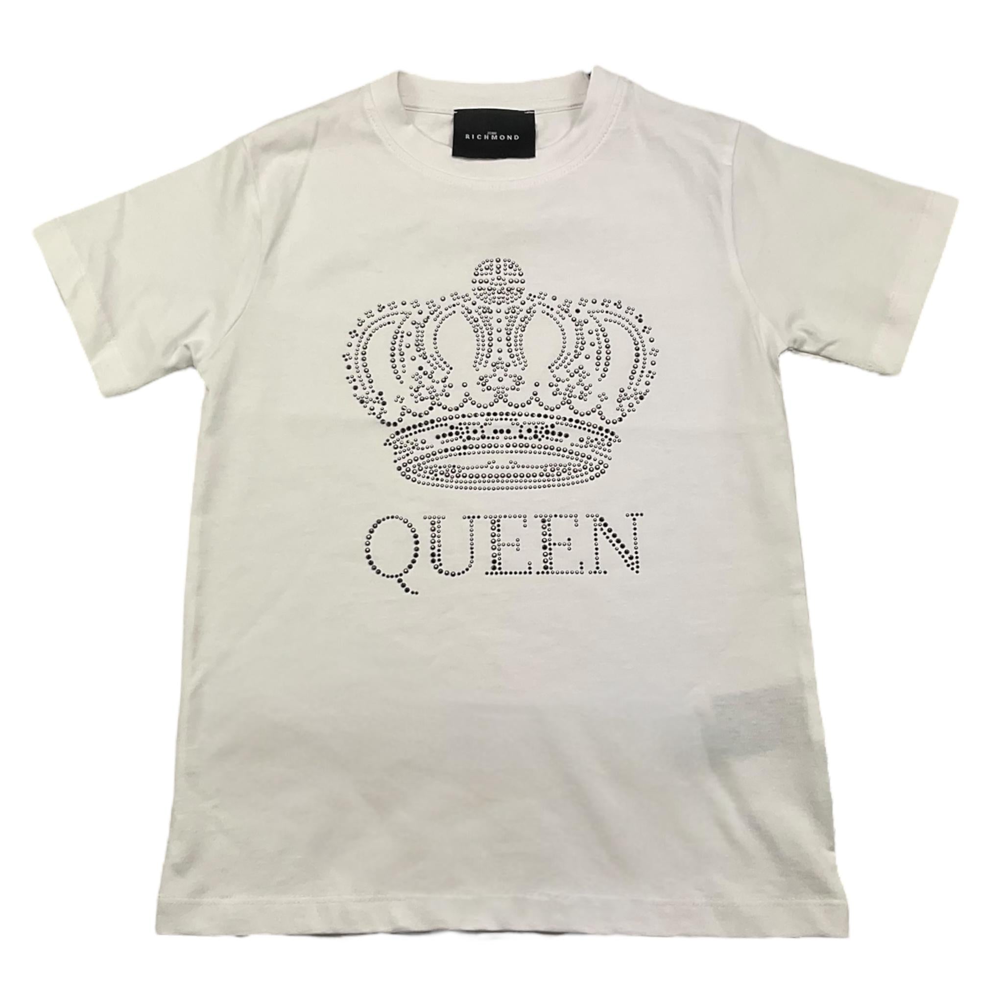 JOHN RICHMOND t-shirt girocollo tinta unita con stampa in contrasto Bianco per Bambina RGA25051TS BIANCO JOHN RICHMOND 