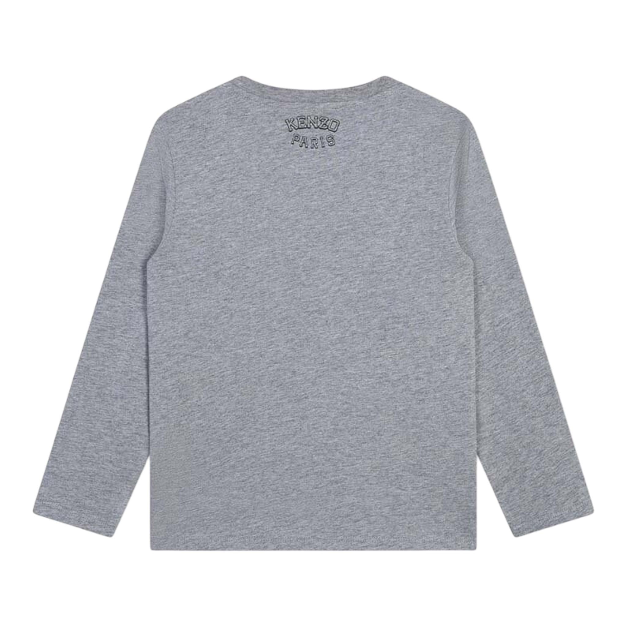 KENZO shirt girocollo tinta unita con stampa Grigio per Neonato K60766N GRIGIO KENZO 